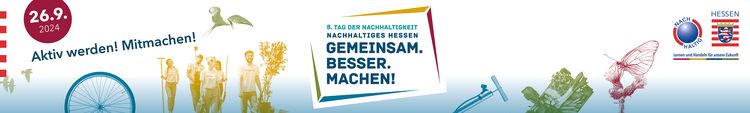 Webbanner zum 8. Hessischen Tag der Nachhaltigkeit
